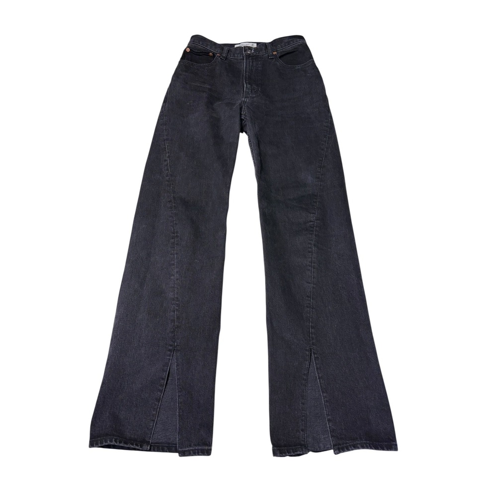 Abercrombie & Fitch 90s‎ Relaxed High Rise Split Hem Jeans Black 26X31 155D1042